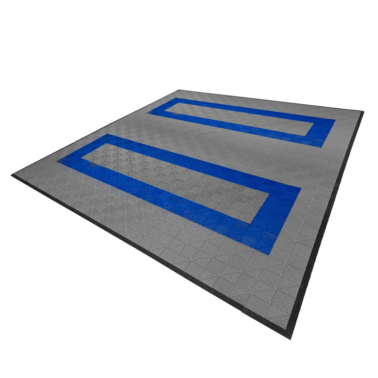 Polypropenplattor med ventilationskanaler (225enheter) och kanter - Grå (165) och Blå (60)