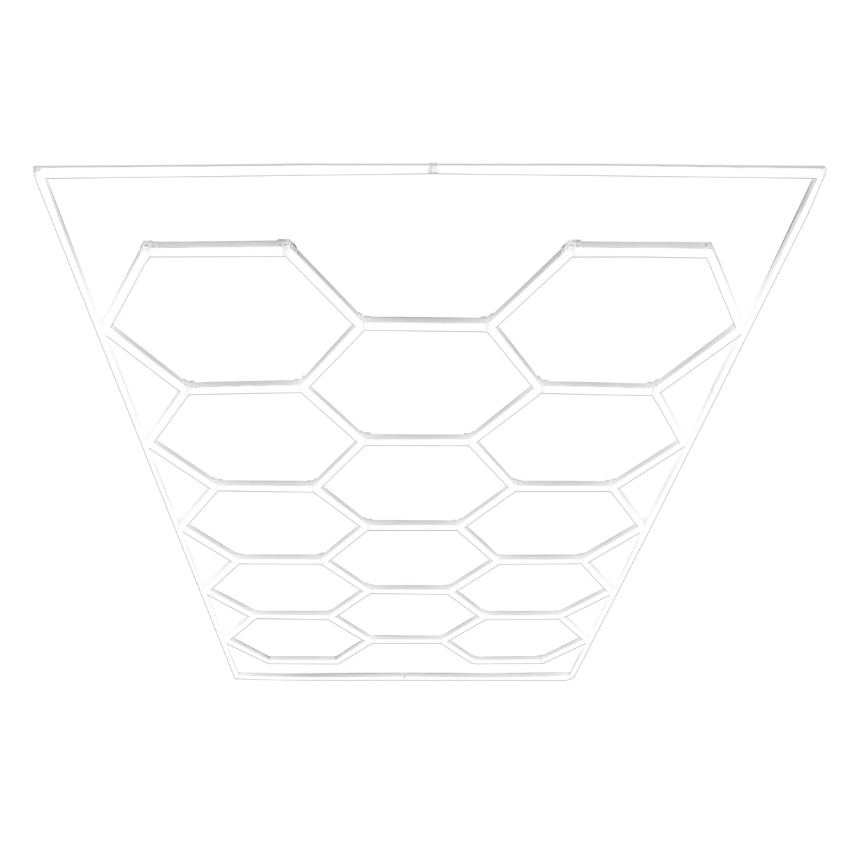 Polypropenplattor med ventilationskanaler (120 enheter) och kanter - Svart + Hexagonal LED-taklampa