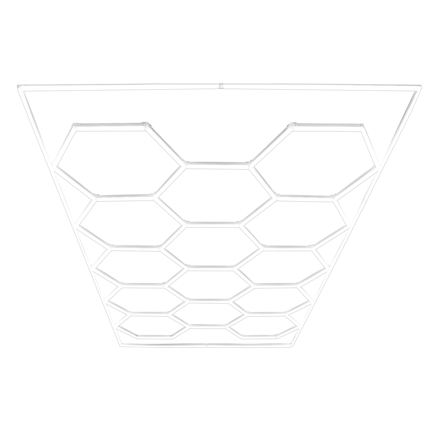 Polypropenplattor med ventilationskanaler (225enheter) och kanter - Grå (x165) och Svart (x60) + Hexagonal LED-taklampa (2 enheter)