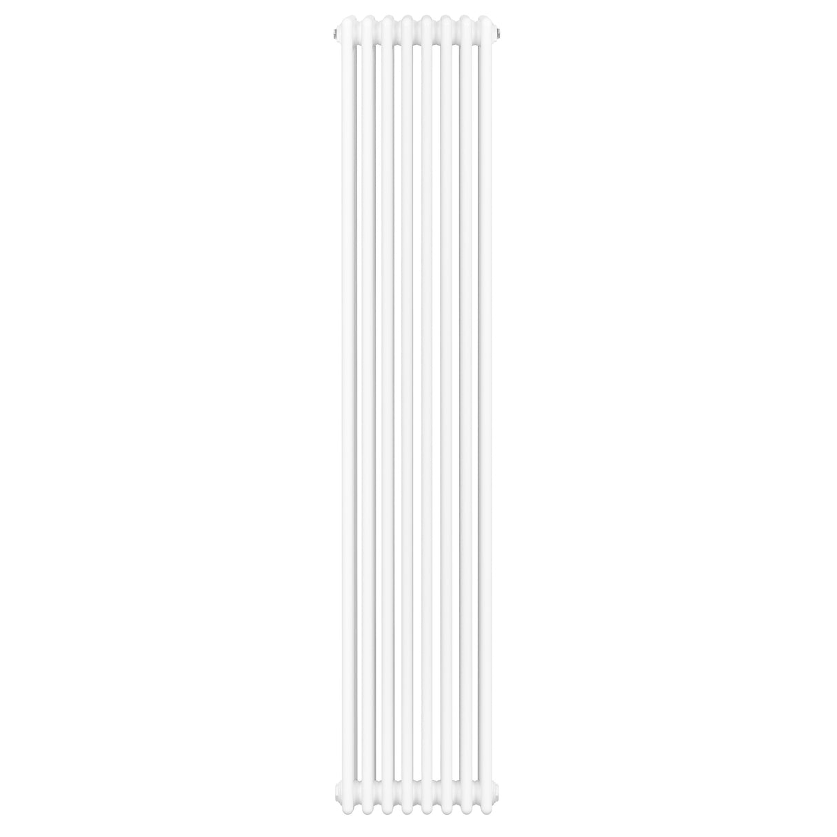 Traditionell vit 4-kolonnsradiator i metall, 1800 x 380 mm, med släta ytor och rundade kanter för elegant inredning