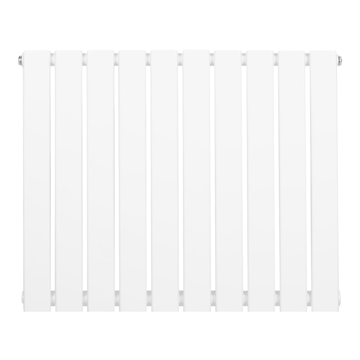 Platt enkelpelarradiator i vitt, 600 x 700 mm, med släta, rektangulära sektioner och en modern, minimalistisk design