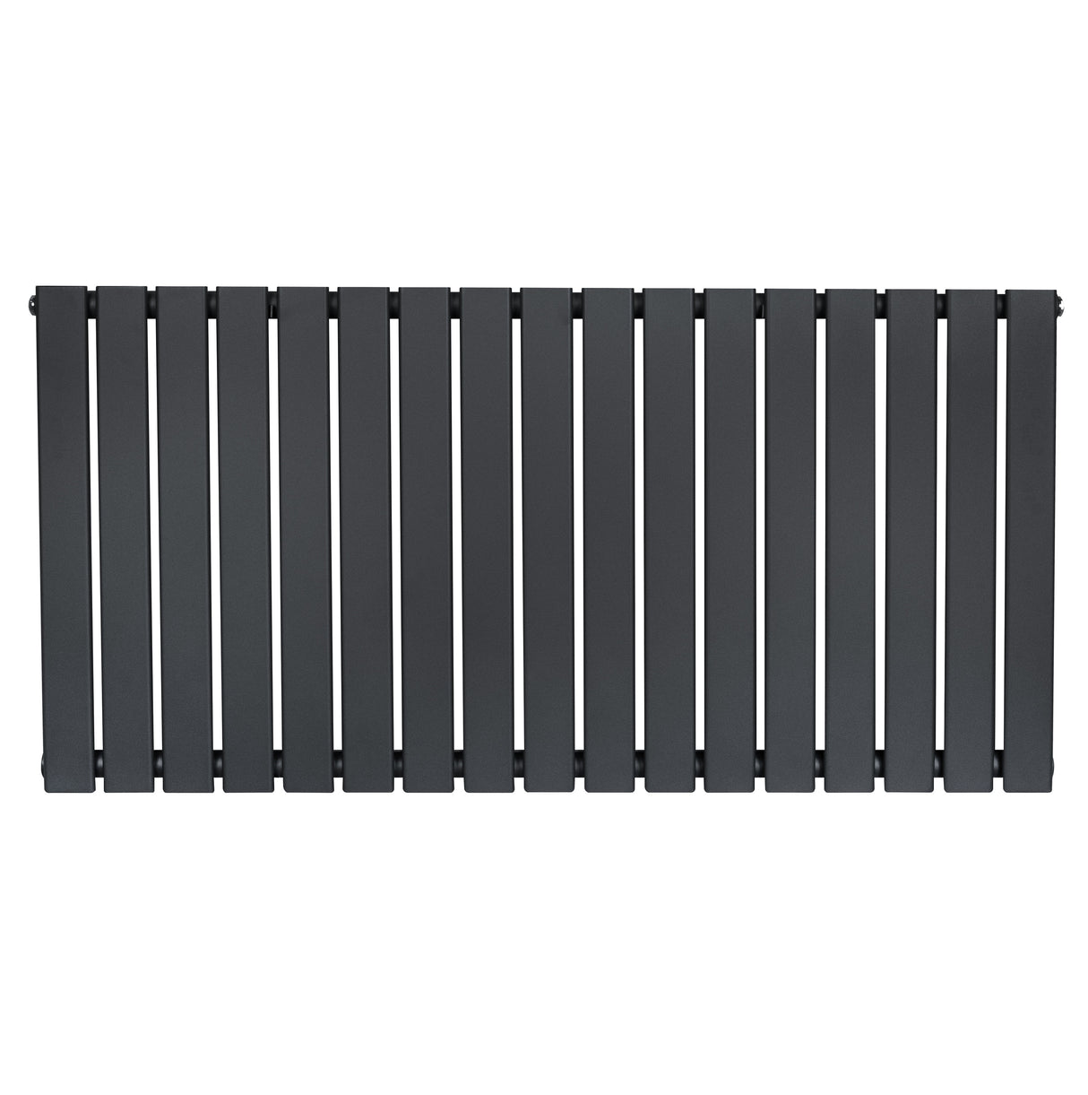 Platt enkelpelarradiator i antracitgrå, 600 x 1190 mm, med släta, vertikala ribbor och modern design för effektiv värme