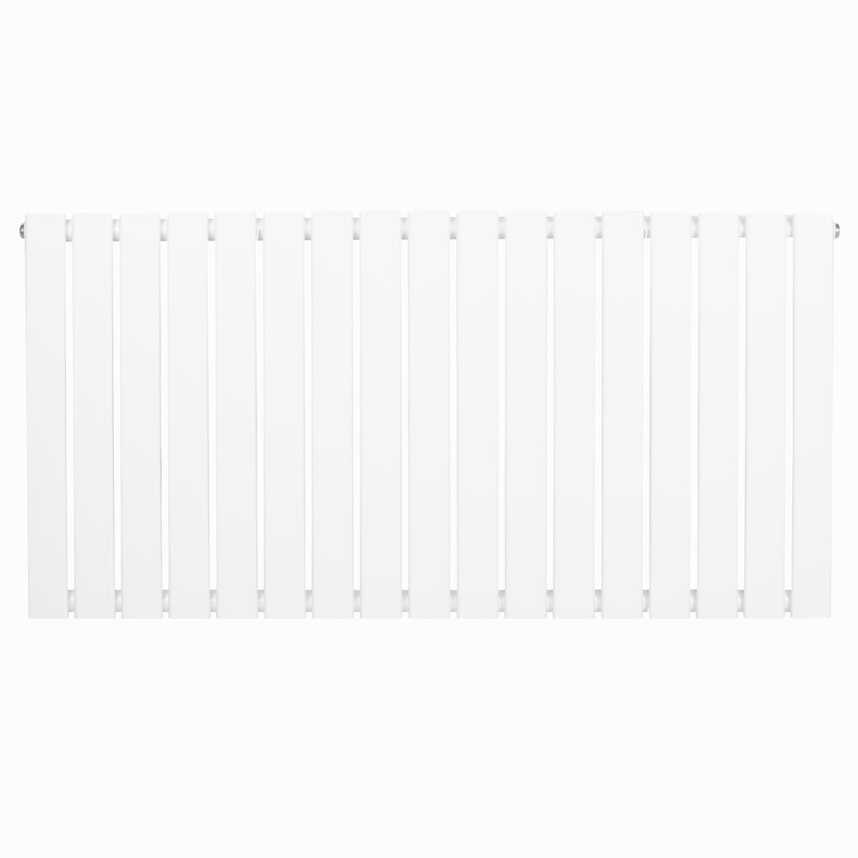 Platt enkelpelarradiator i vit färg, 600 x 1190 mm, med släta ytor och rektangulära sektioner för effektiv värmefördelning