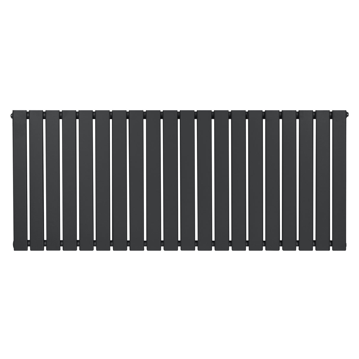Platt enkelpelarradiator i antracitgrå, 600 x 1400 mm, med släta, vertikala lameller och en modern, stilren design