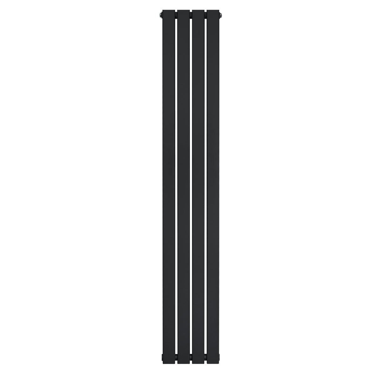 Platt enkelpelarradiator i svart, 1800 x 280 mm, med släta ytor och moderna linjer, perfekt för stilren inredning