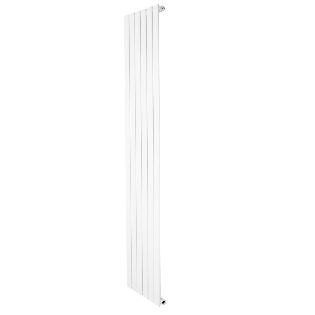 Platt enkelpelarradiator i vit färg, 1800 x 420 mm, med släta ytor och vertikala ribbor för effektiv värmefördelning