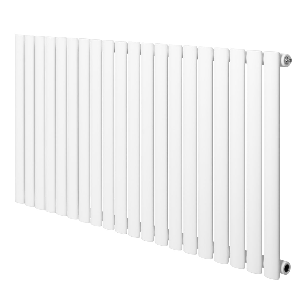 Oval enkelpelarradiator i vit färg, 600 x 1200 mm, med släta, moderna linjer och en stilren, minimalistisk design