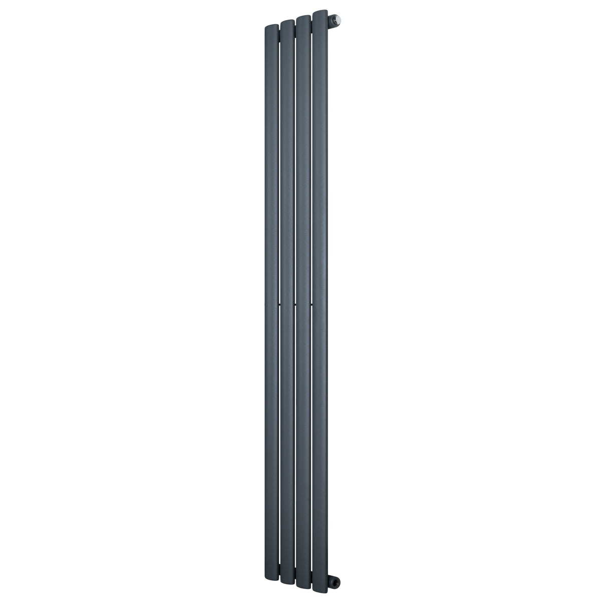 Oval enkelpelarradiator i antracitgrå, 1600 x 240 mm, med släta ytor och en modern, stilren design som passar i alla rum