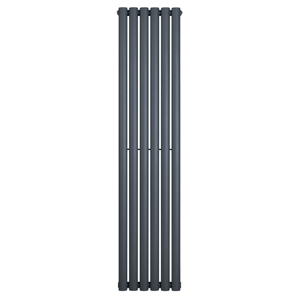Oval enkelpelarradiator i antracitgrå, 1600 x 360 mm, med släta ytor och en modern, stilren design som passar i alla rum