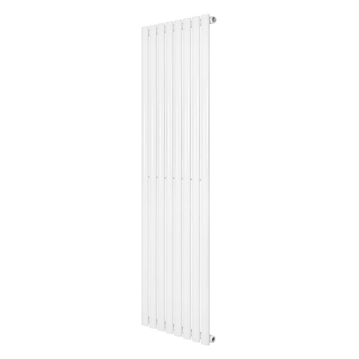 Oval enkelpelarradiator i vit färg, 1600 x 480 mm, med släta, moderna linjer och en stilren, minimalistisk design