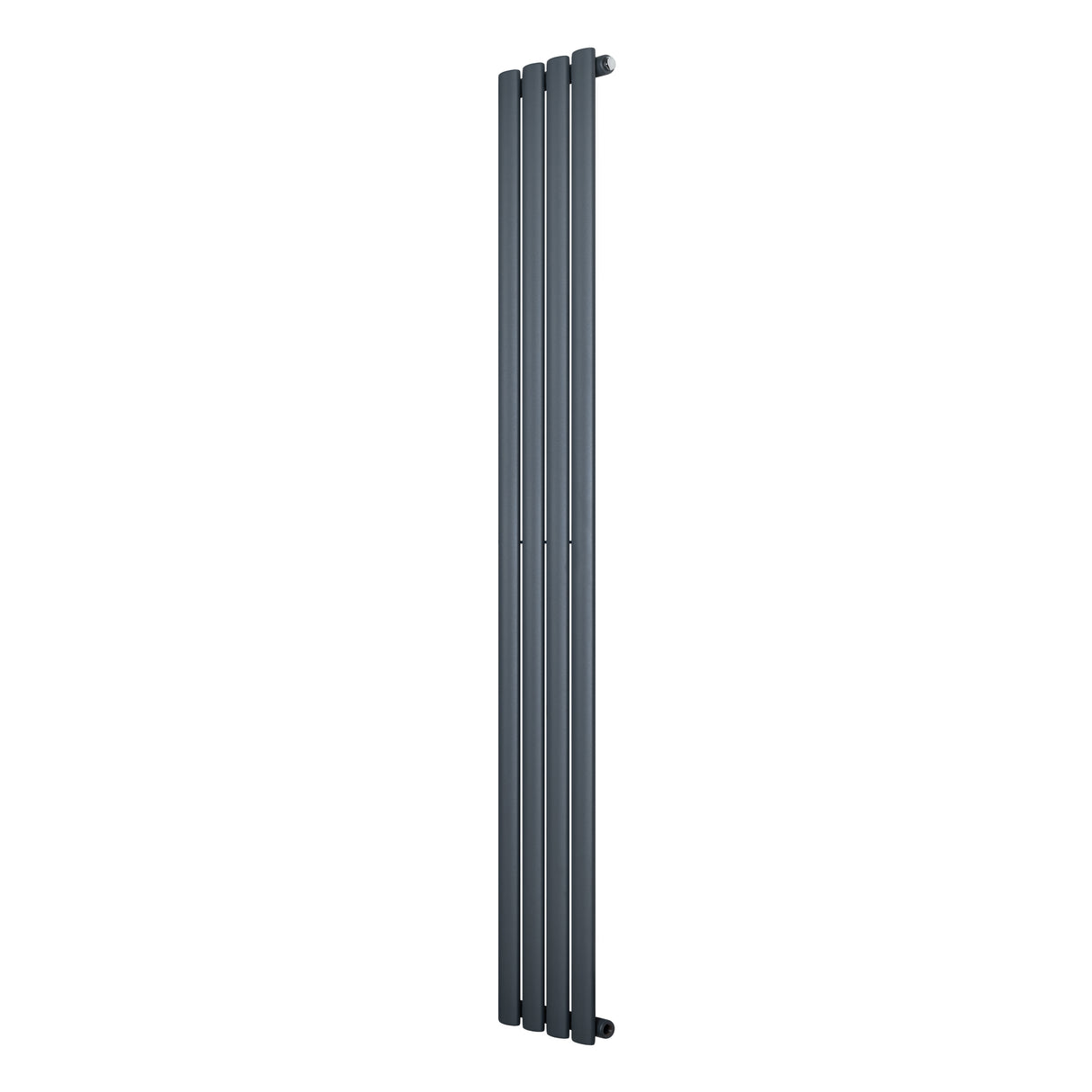 Oval enkelpelarradiator i antracitgrå, 1800 x 240 mm, med släta ytor och en modern, stilren design som passar i alla rum
