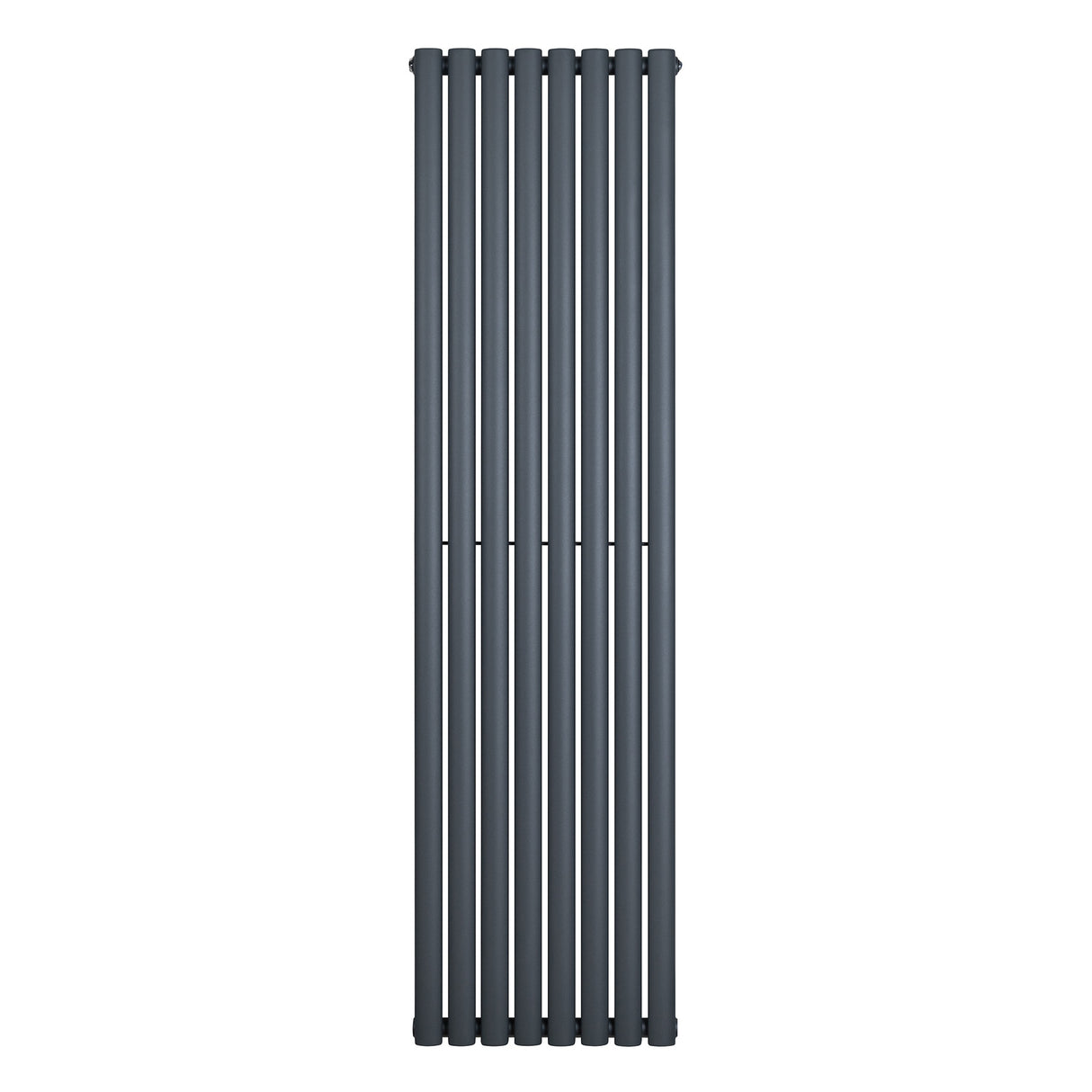 Oval enkelpelarradiator i antracitgrå, 1800 x 480 mm, med släta ytor och en modern, stilren design som passar i alla rum