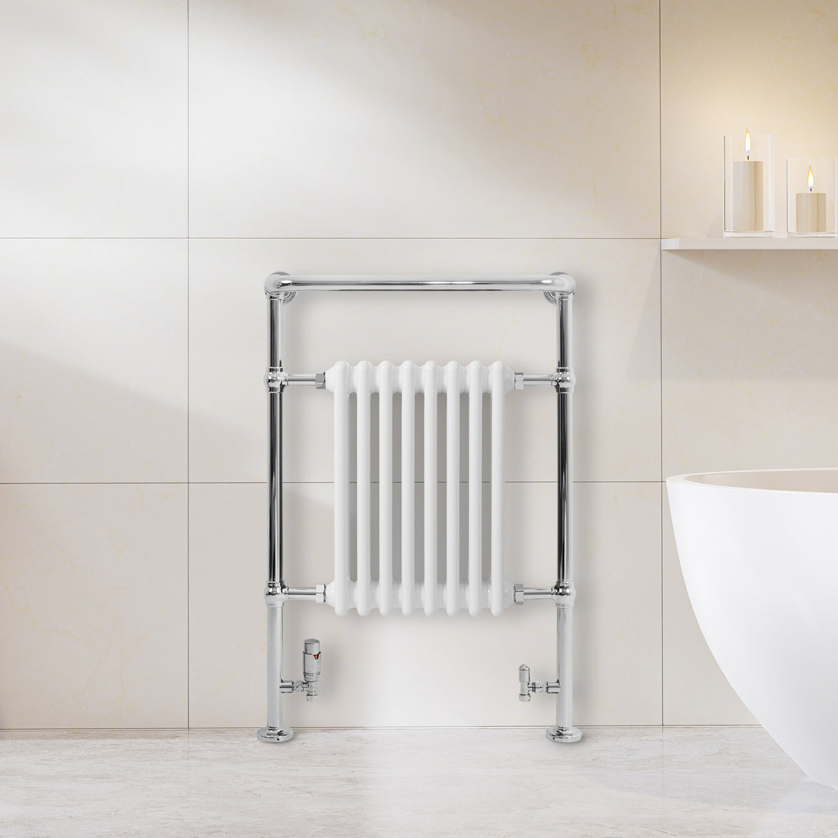 Traditionell Handdukstork – 950mm x 660mm – Vit