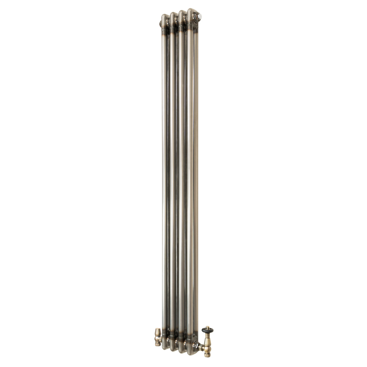 Traditionell 2-kolumnsradiator med ventiler – 1500 x 200 mm – Råmetall