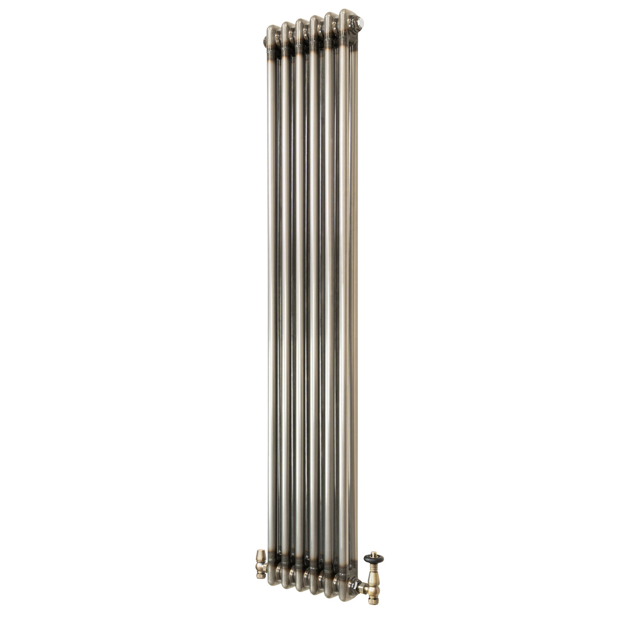 Traditionell 2-kolumnsradiator med ventiler – 1500 x 290 mm – Råmetall