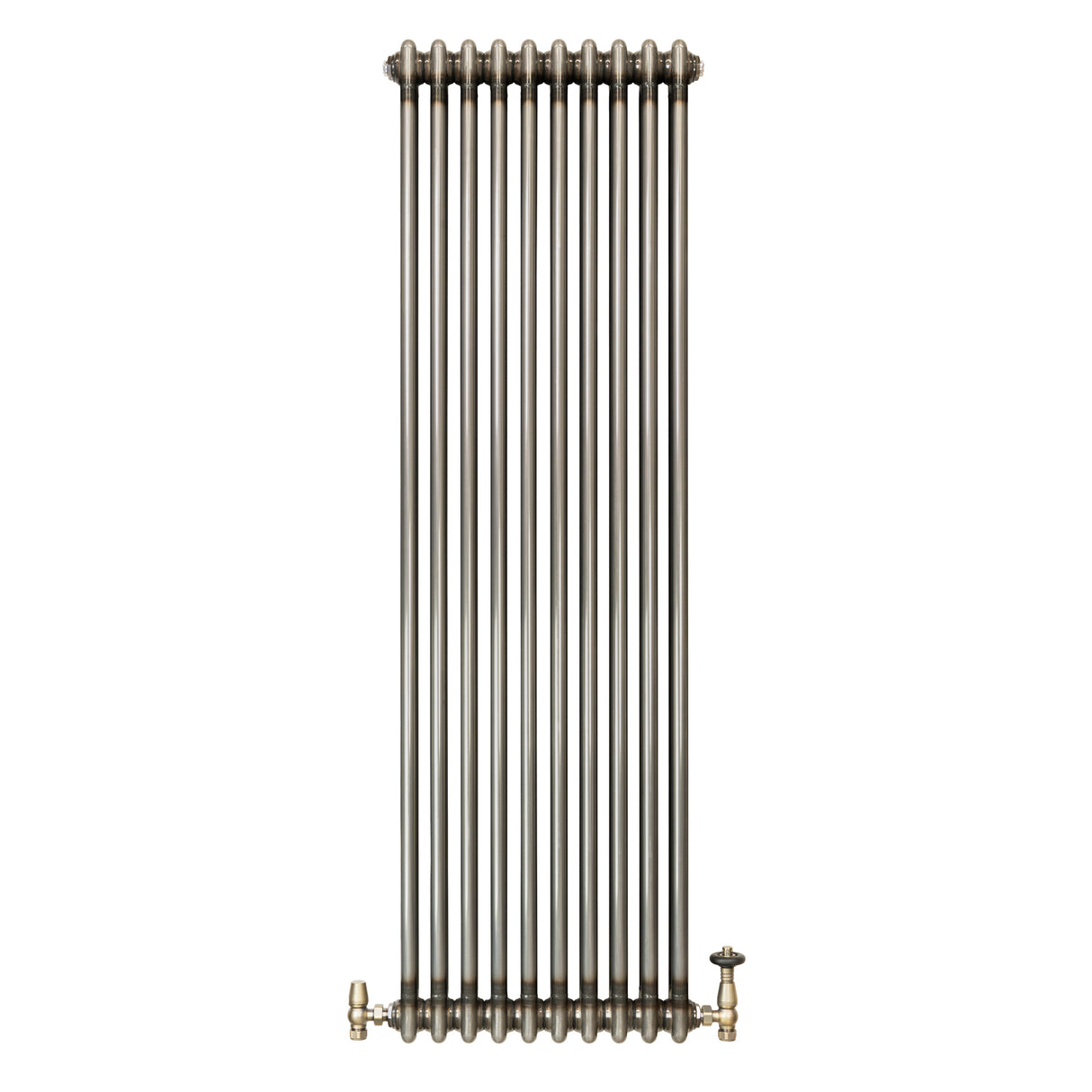 Traditionell 2-kolumnsradiator med ventiler – 1500 x 470 mm – Råmetall