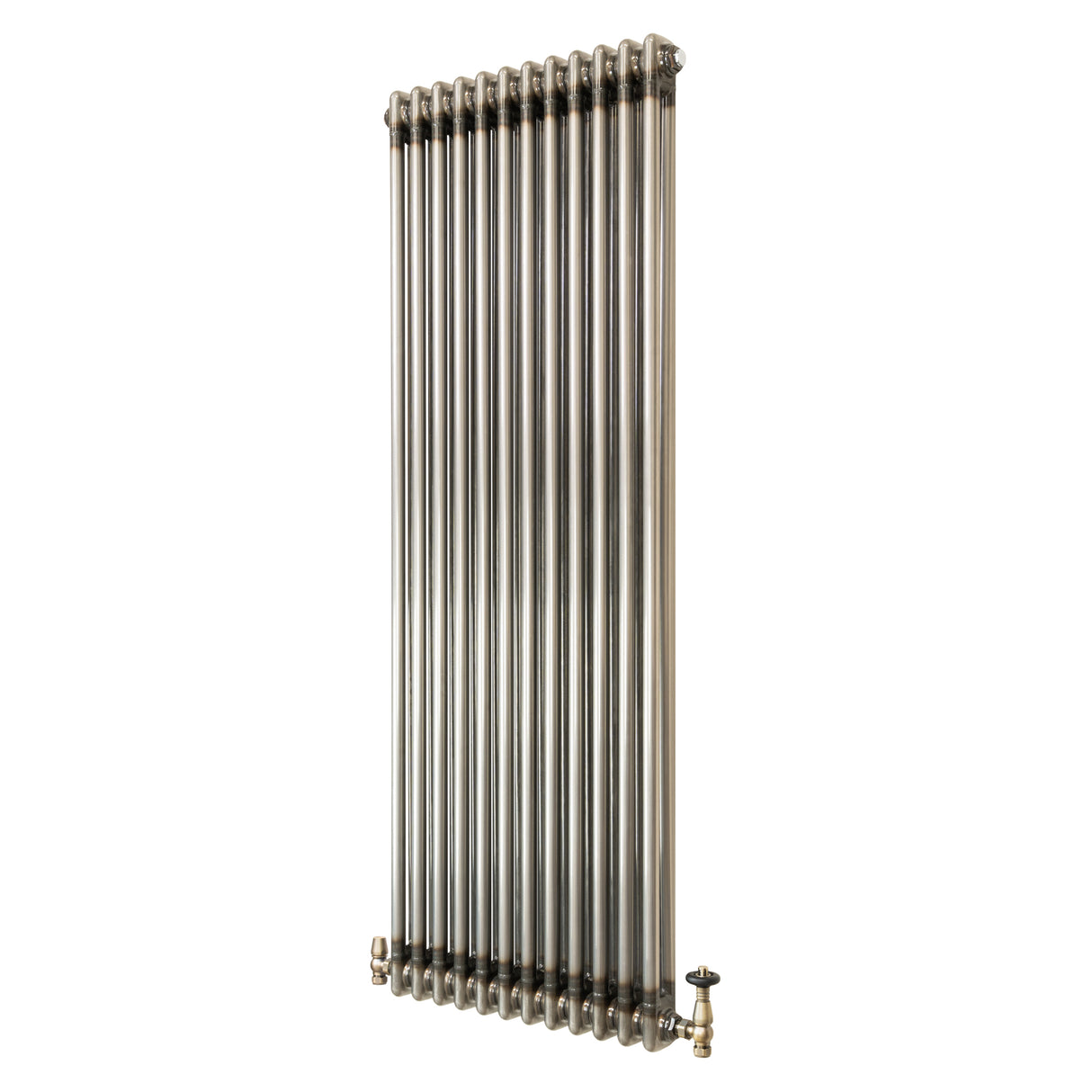 Traditionell 2-kolumnsradiator med ventiler – 1500 x 560 mm – Råmetall