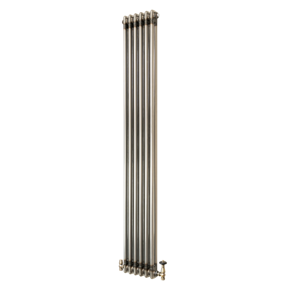 Traditionell 2-kolumnsradiator med ventiler – 1800 x 290 mm – Råmetall