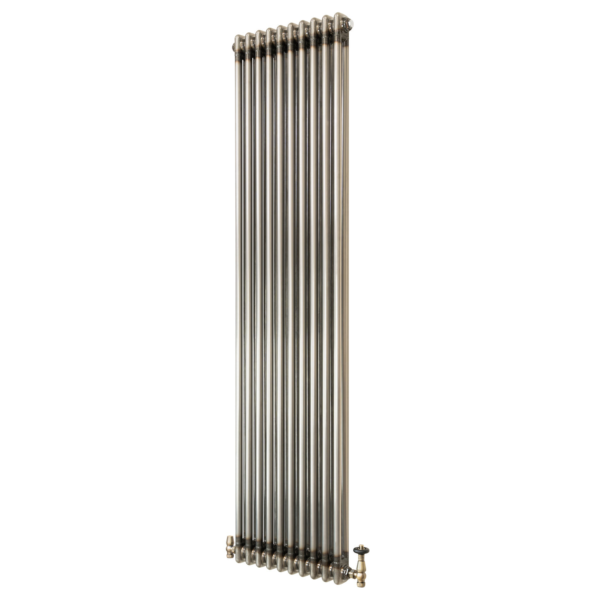 Traditionell 2-kolumnsradiator med ventiler – 1800 x 470 mm – Råmetall