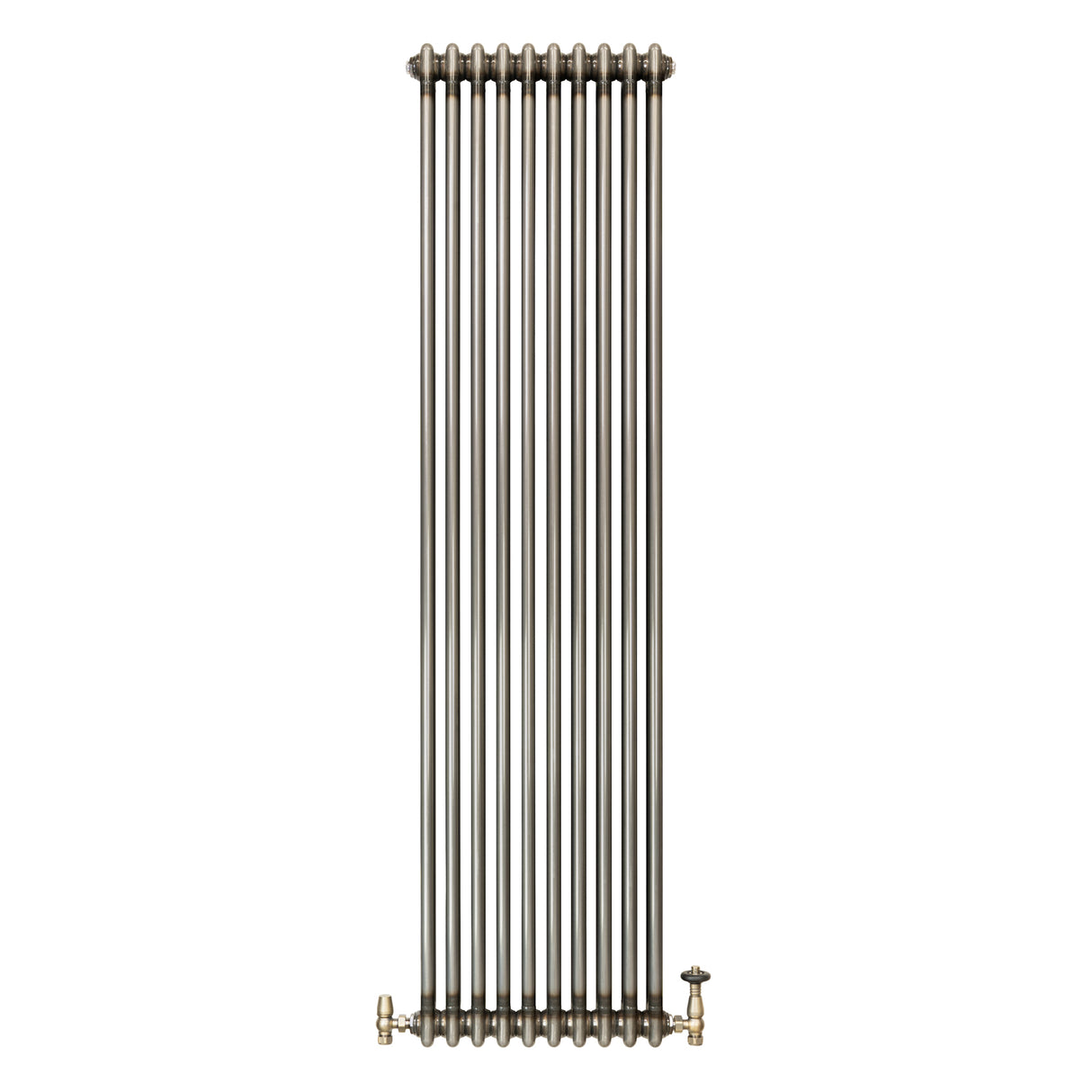 Traditionell 2-kolumnsradiator med ventiler – 1800 x 470 mm – Råmetall