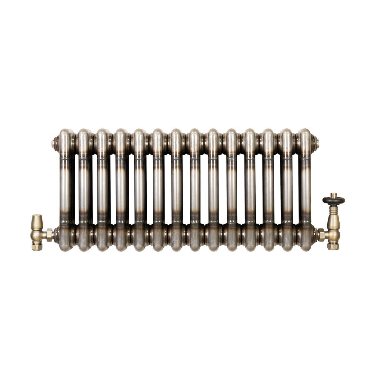 Traditionell 3-kolumnsradiator med ventiler – 300 x 650 mm – Råmetall