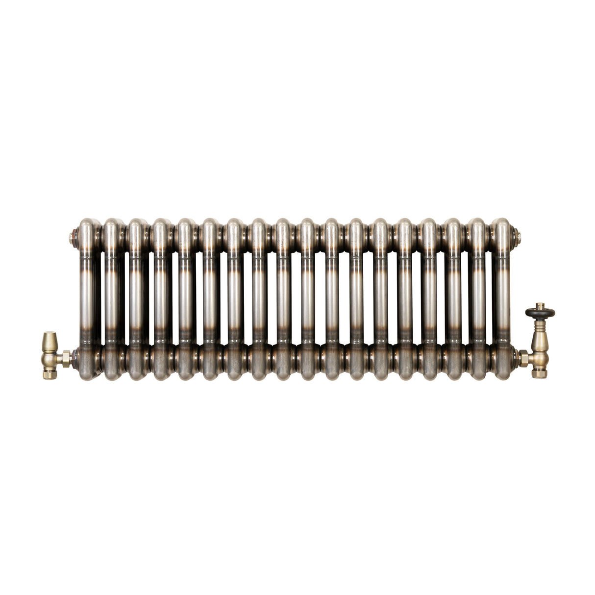 Traditionell 3-kolumnsradiator med ventiler – 300 x 830 mm – Råmetall
