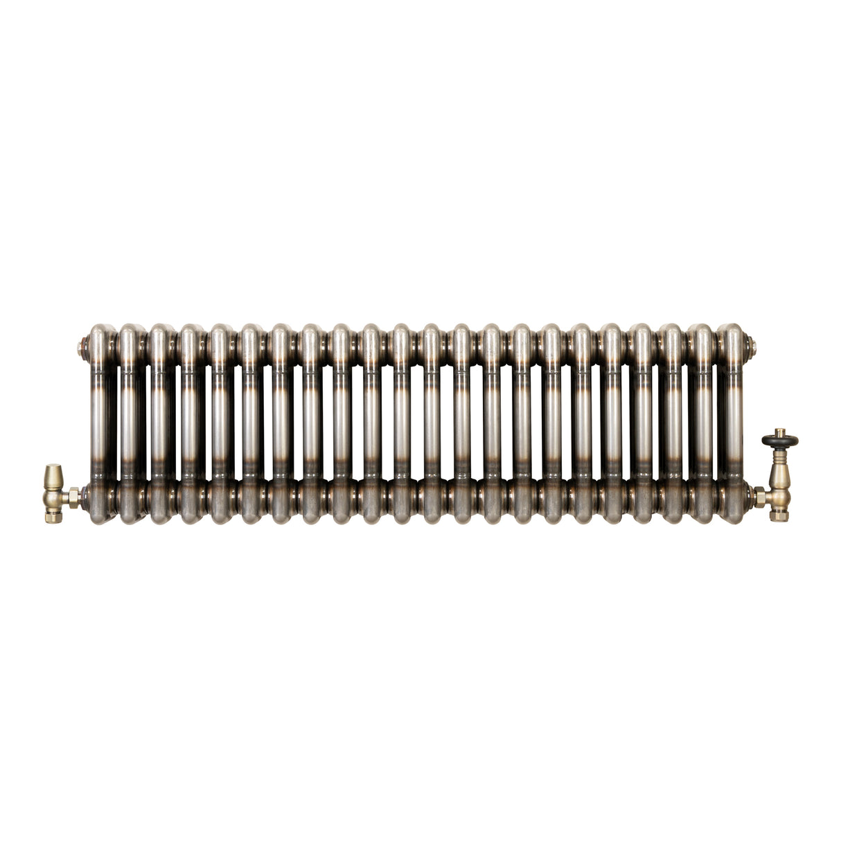 Traditionell 3-kolumnsradiator med ventiler – 300 x 1010 mm – Råmetall