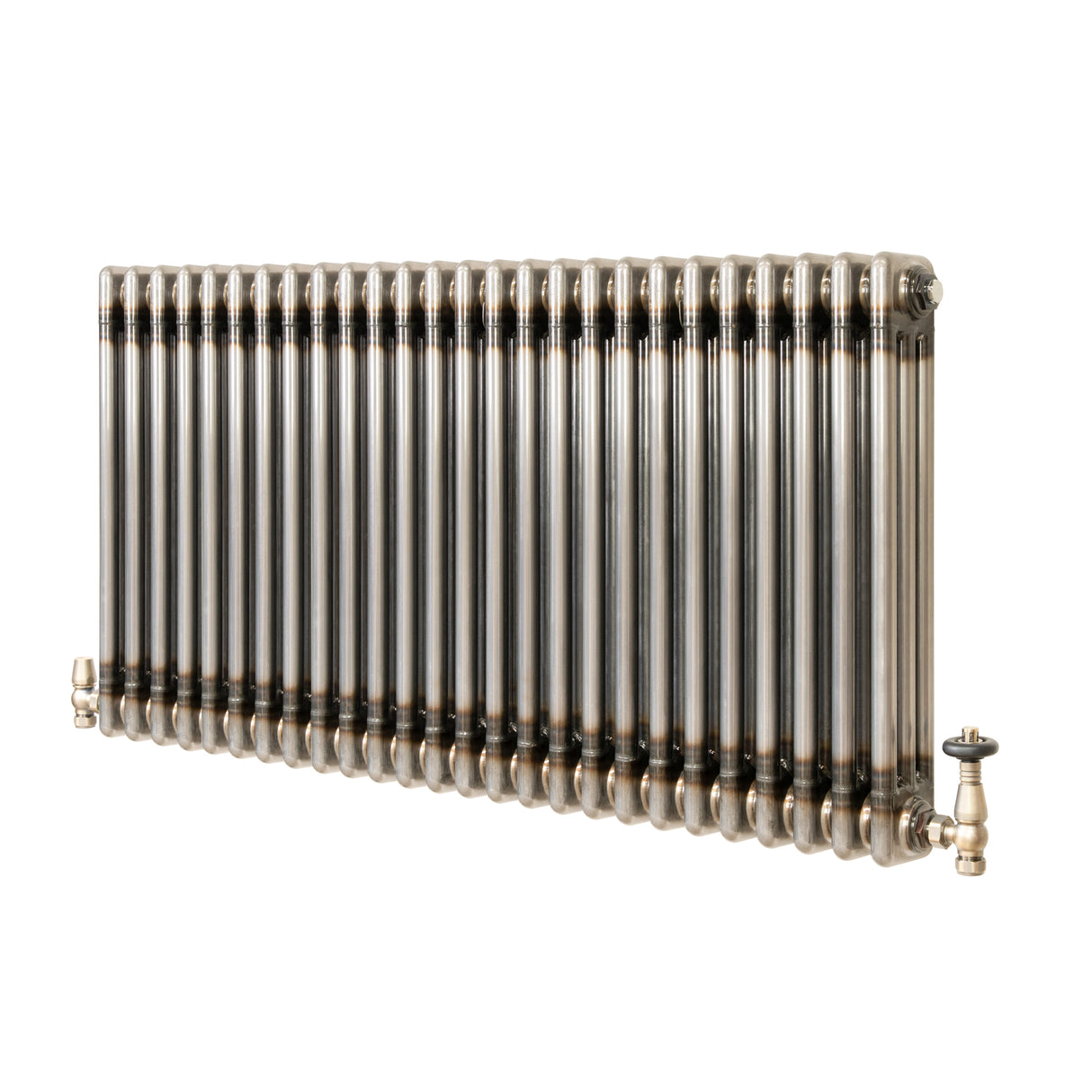 Traditionell 3-kolumnsradiator med ventiler – 600 x 1190 mm – Råmetall