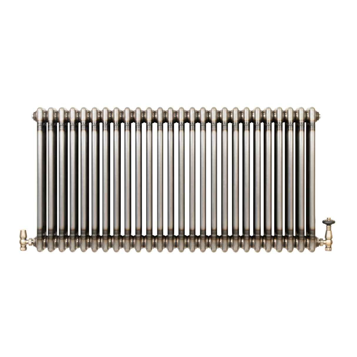 Traditionell 3-kolumnsradiator med ventiler – 600 x 1190 mm – Råmetall