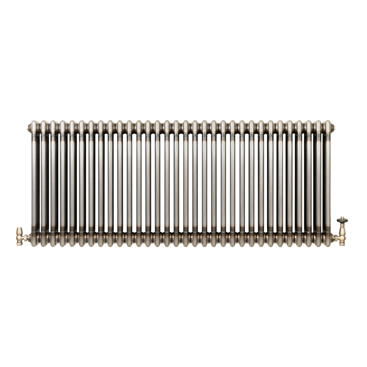 Traditionell 3-kolumnsradiator med ventiler – 600 x 1460 mm – Råmetall