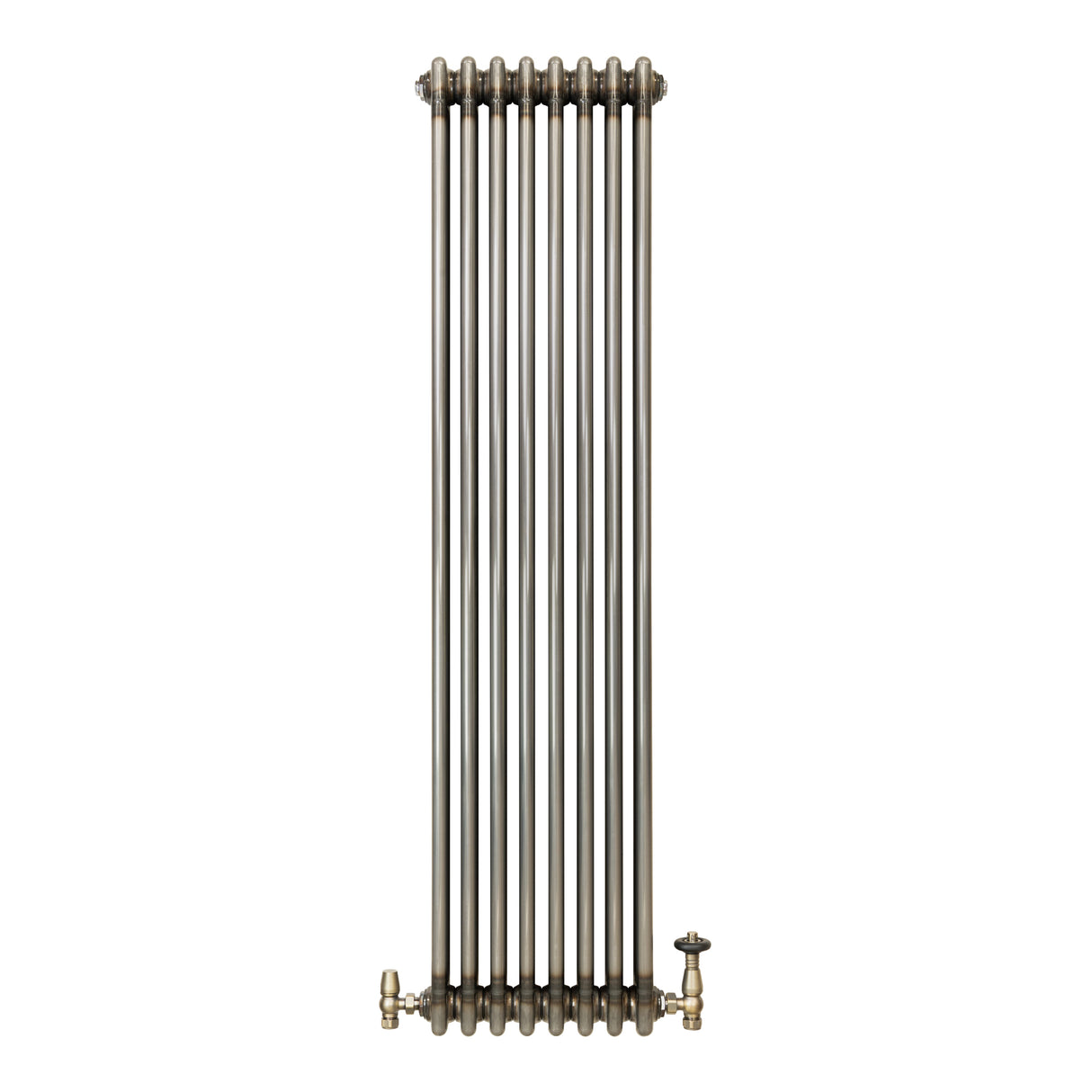 Traditionell 3-kolumnsradiator med ventiler – 1500 x 380 mm – Råmetall