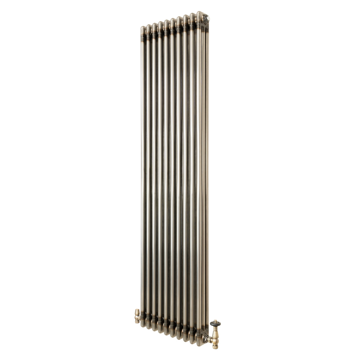 Traditionell 3-kolumnsradiator med ventiler – 1800 x 470 mm – Råmetall