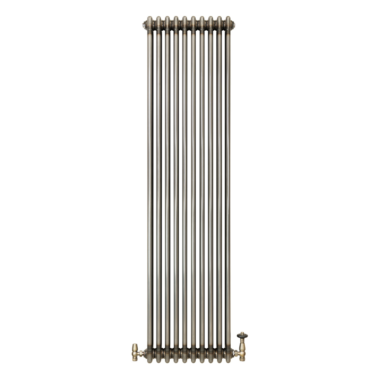 Traditionell 3-kolumnsradiator med ventiler – 1800 x 470 mm – Råmetall