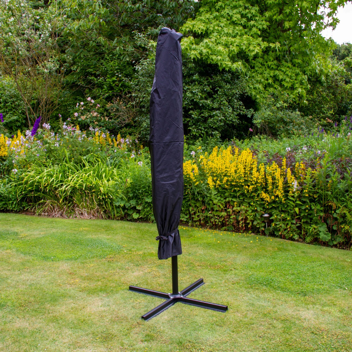 Svart 3m LED Cantilever Parasoll