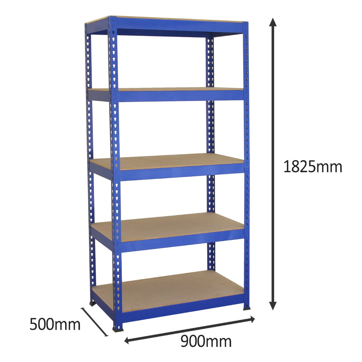 3 x 90cm Q-Rax Blå Metallhyllor & Arbetsbänk