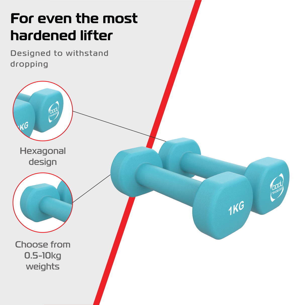 2 neoprenhantlar på 1 kg