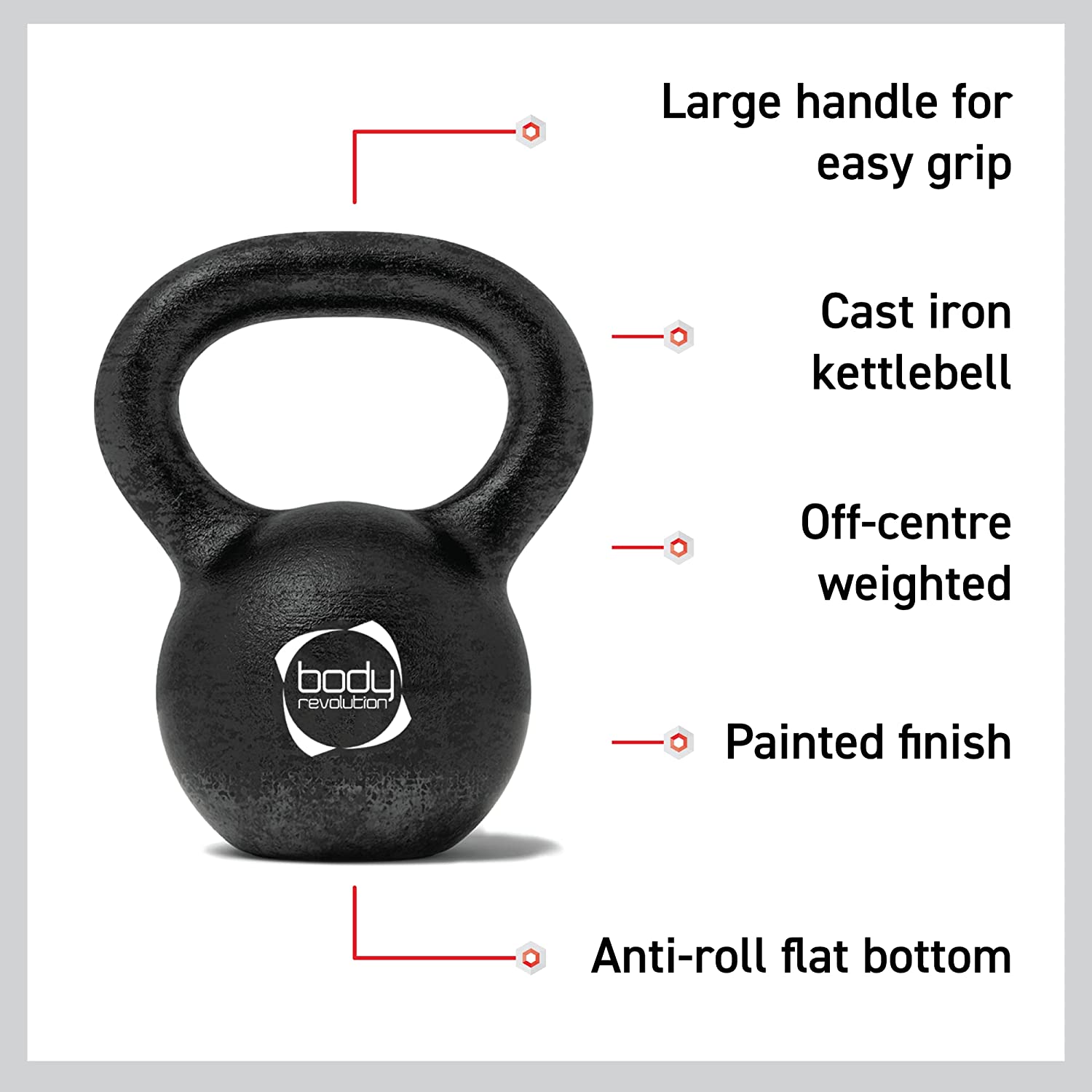 Body Revolution Kettlebells i gjutjärn 2 kg - 28 kg
