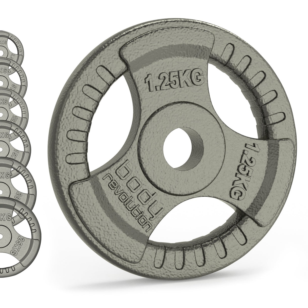 Viktskivor i gjutjärn - 1" standard tri-grepp par (1,25 - 25 kg)