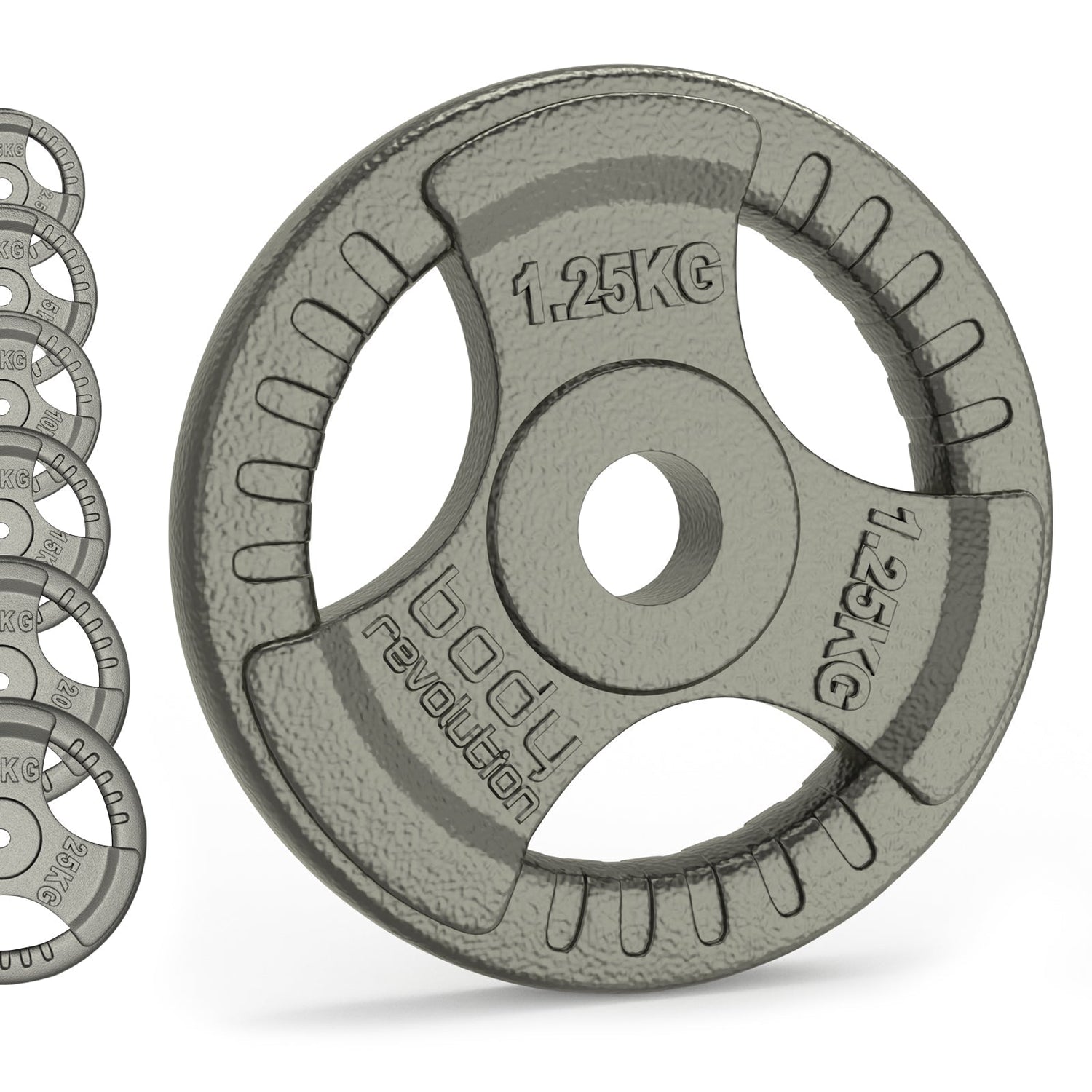 Viktskivor i gjutjärn - 1" standard tri-grepps par (1.25 - 25 kg)