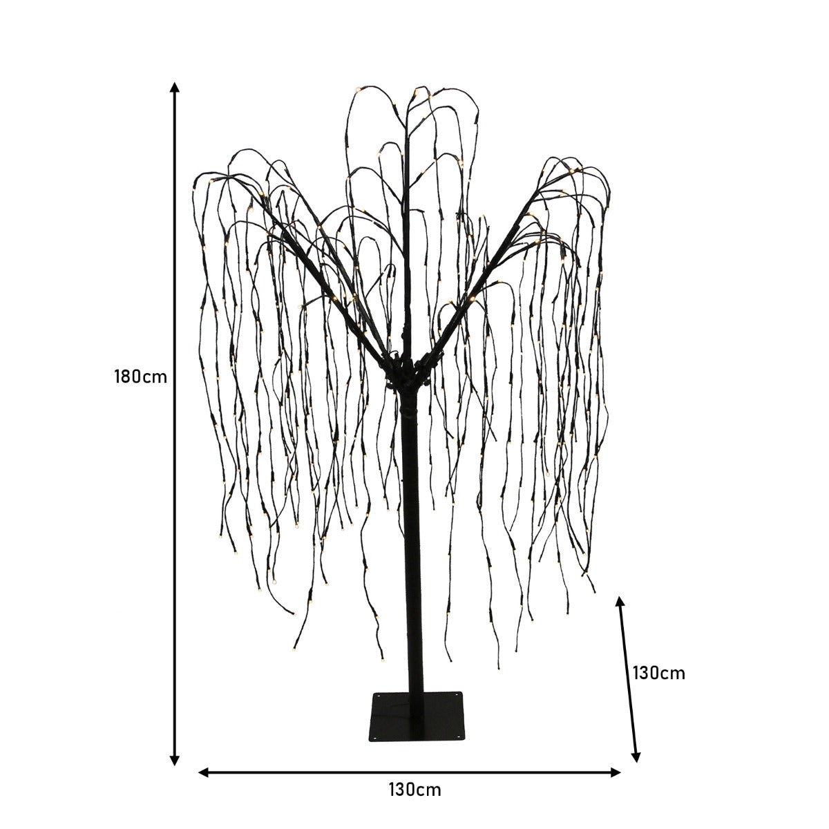 Bröllopsbåge – Silver & 1 x Vitt Pilträd 180cm Varma Vita LED