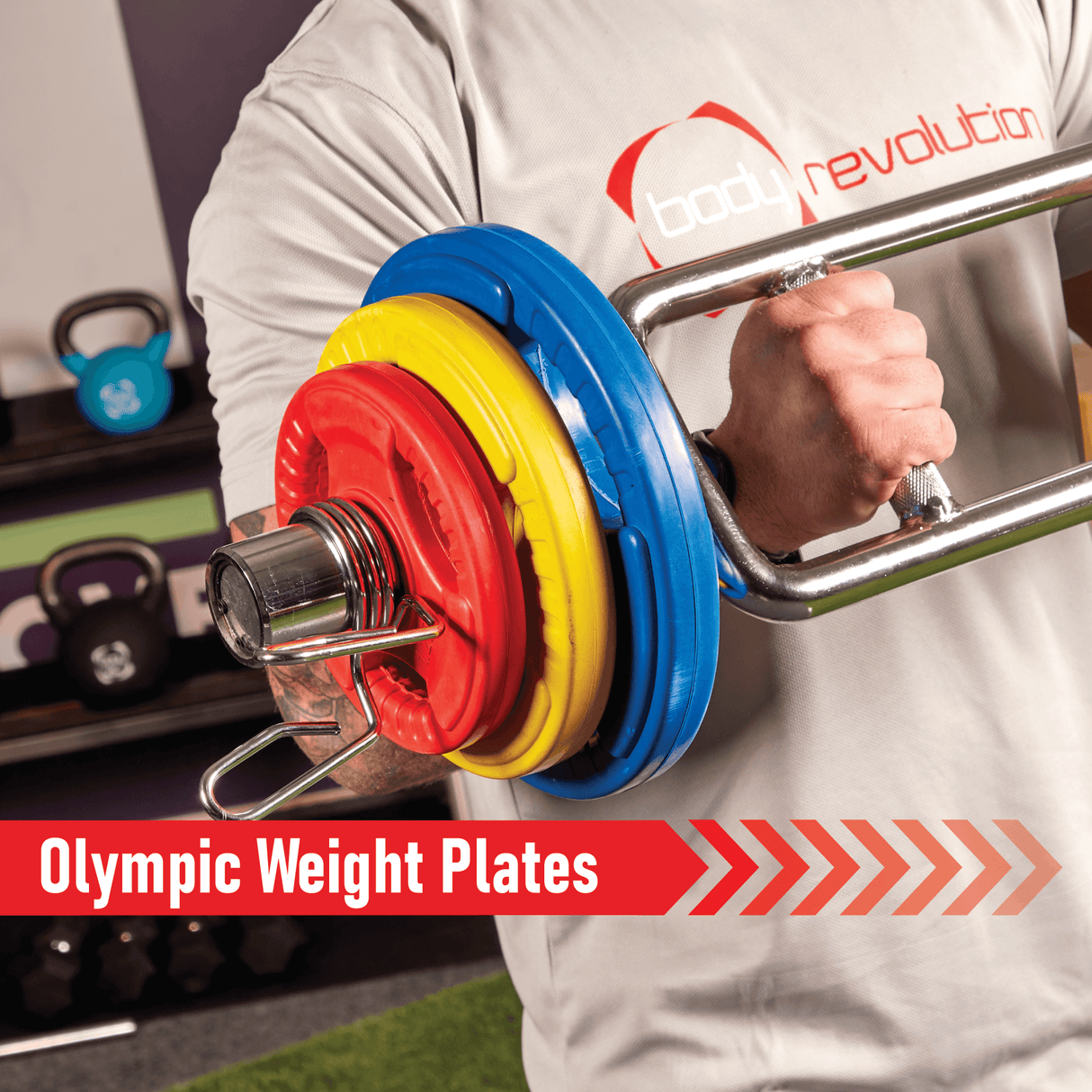 Olympic Tri-Grip Gummiviktplattor - Färgpar & Set