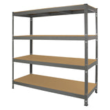 Q-Rax Grå Lagerhyllor / Förvaringshyllor - 160 cm (B) x 160 cm (H) x 60 cm (D)