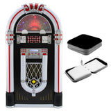 Retro Jukebox Skivspelare för CD och Vinyl med CD-fodral för 40 skivor