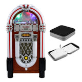 Retro-jukebox med skivspelare och CD-fodral för 40 skivor