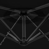 Svart 3m LED Cantilever Parasoll med Fyrkantig Bas