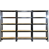 Monster Racking T-Rax Robusta Hyllor, Svart, 75 cm B, 30 cm D, Set om 6