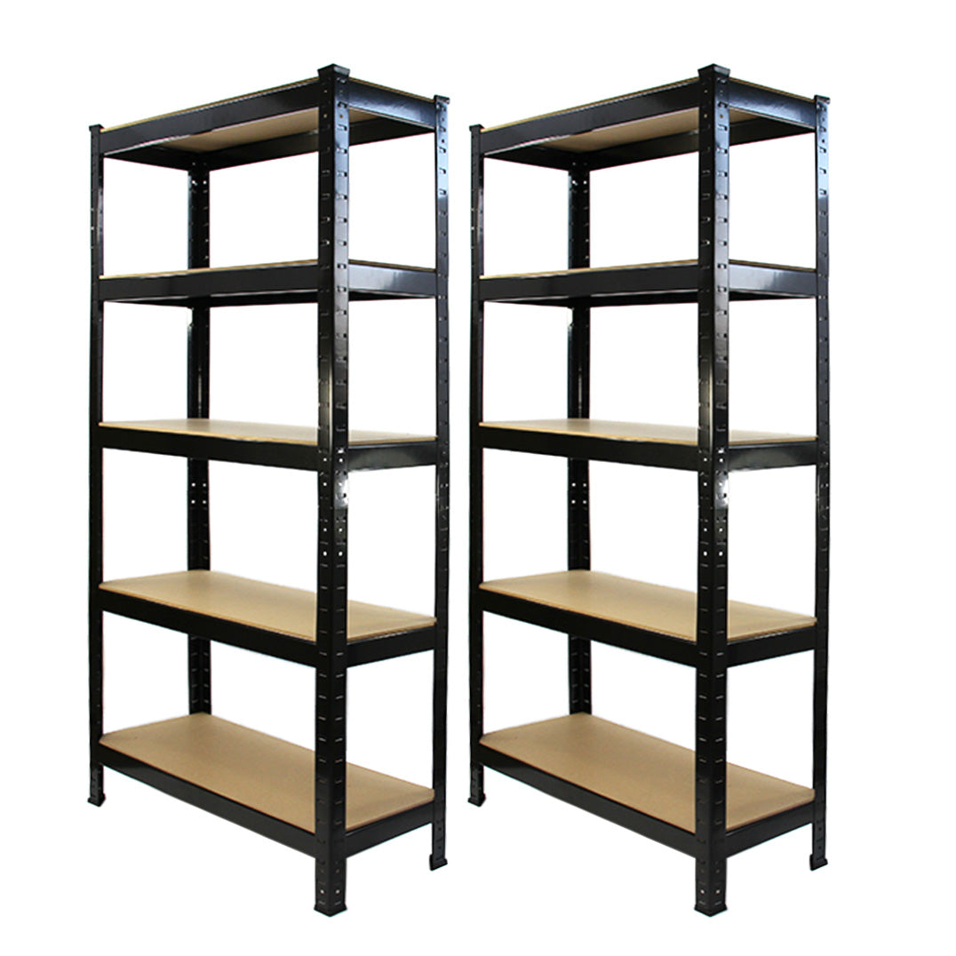 Monster Racking T-Rax Robusta Hyllor, Svart, 75 cm B, 30 cm D, Set om 2