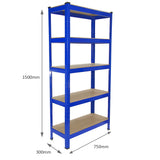 Bultlösa Garagehyllor med 5 Hyllplan - Space Saver Bundle