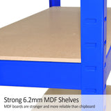 Monster Racking T-Rax Robusta Hyllor, Blå , 75 cm B, 30 cm D, Set om 4