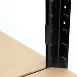 2 x T-RAX hyllenheter i svart metall 75 cm x 150 cm x 30 cm med gratis ihopkopplingsfästen